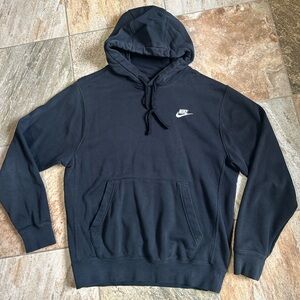 Nike Mini Swoosh Hoodie Black Pullover Men’s Small Kangaroo Pocket